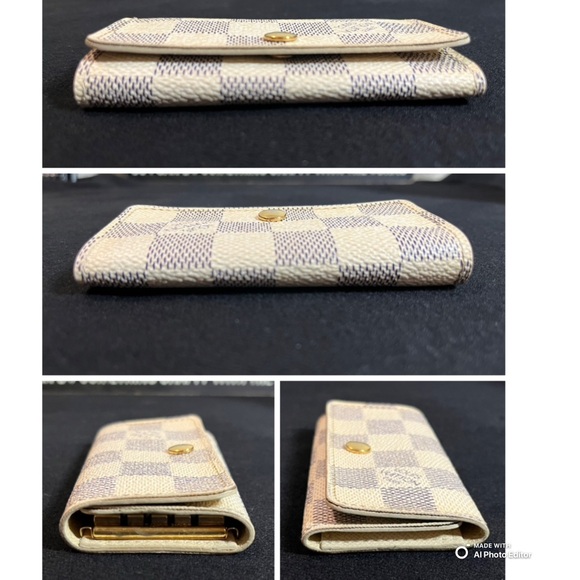 ✨Louis Vuitton✨ Full Inclusion- LV Damier Azur Multiclé 4 Key Case & Card Holder - Picture 9 of 17